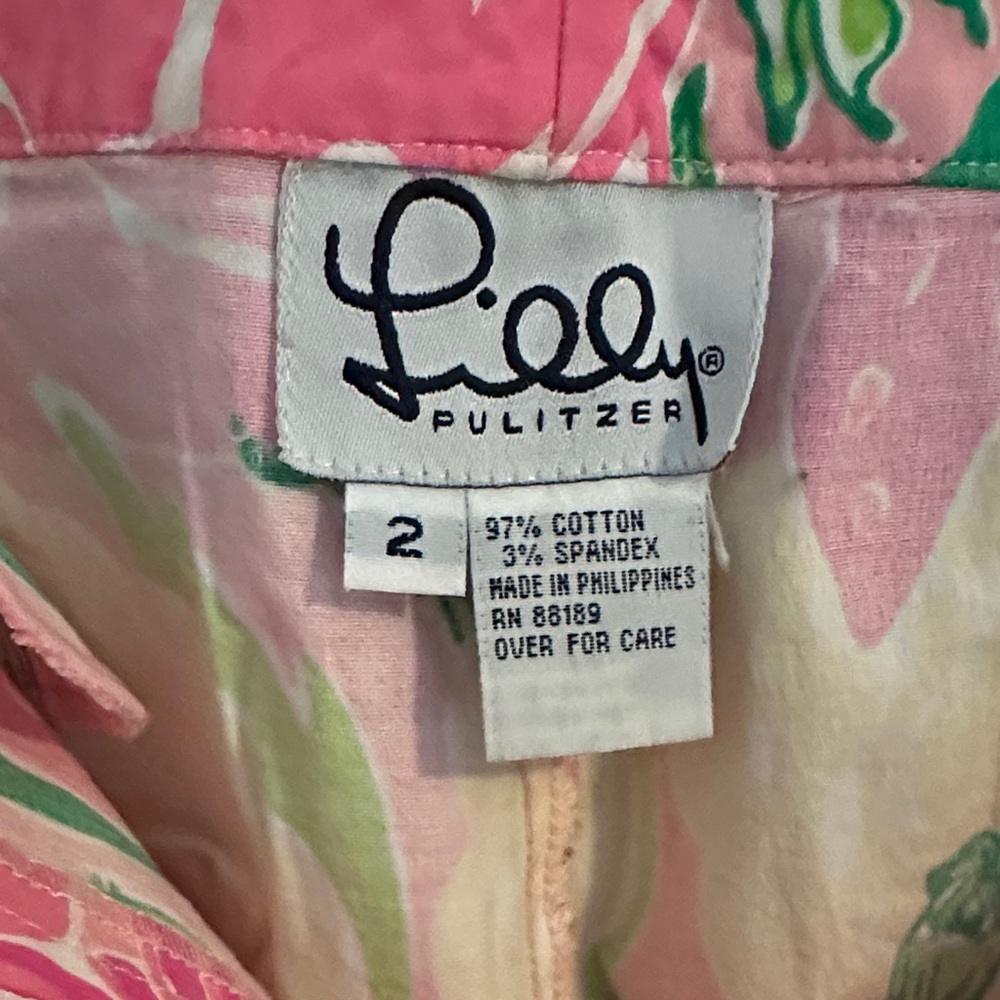 Lilly Pulitzer size 2 floral Print Cropped Pants - Picture 2 of 4